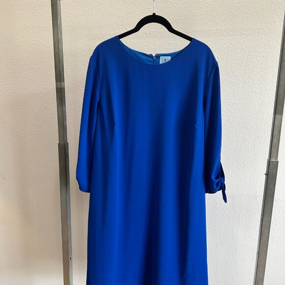 CeCe Gorgeous Blue Shift Dress with ¾ Tie Sleeves, 18W NWOT - Picture 4 of 5